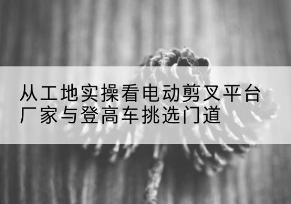 武昌电动剪叉升降平台厂家-从工地实操看电动剪叉平台厂家与登高车挑选门道